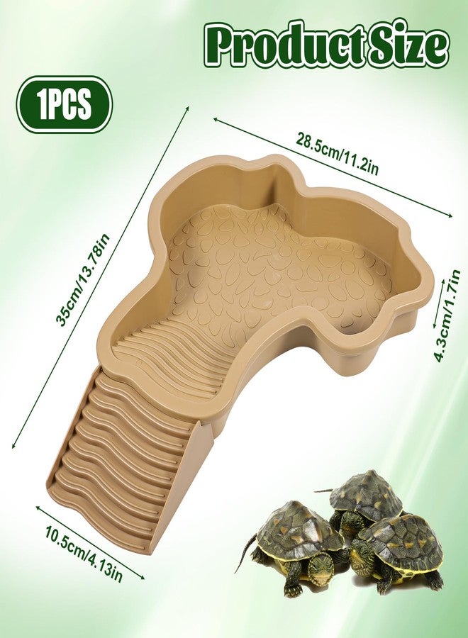 Zyghjort Large Reptile Water Bowl with Ramp, Thickened Non-Slip Feeding Dish & Bathing Pool for Turtle, Snake, Gecko, Bearded Dragons, Lizard Habitat Accessories - Image 3